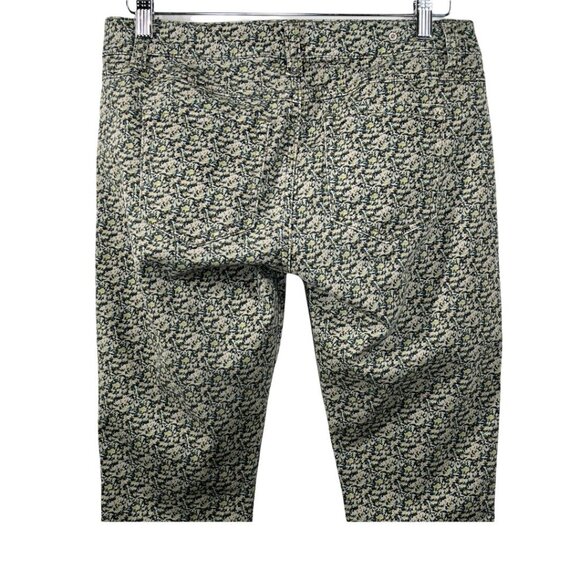Cabi Jeans Size 4 Skinny Stretch Ditsy Olive Green Printed Denim Pants Casual - Picture 5 of 12